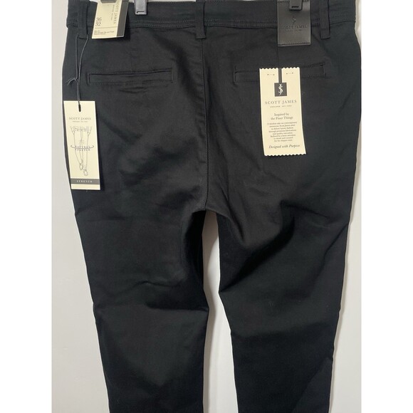 Scott James Slim Fit Stretch Pants Men's 36x32 5-Pocket SJP-94248-Blk Black - Picture 9 of 16